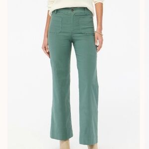 J. Crew Green High-Rise Wide-Leg Pants Petite 34